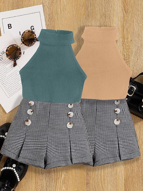 girls pack of 2 top & shorts set - 21674233 - Very Small Image - 1