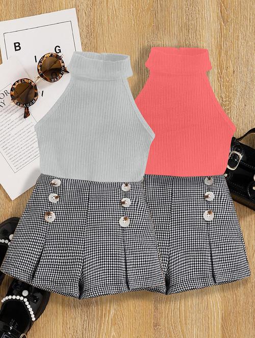 girls pack of 2 top & shorts set - 21674242 - Very Small Image - 1