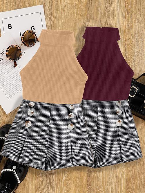 girls pack of 2 top & shorts set - 21674255 - Very Small Image - 1