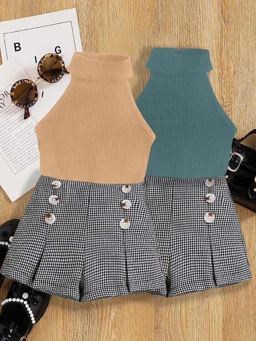 girls pack of 2 halter neck shorts & top set - 21674266 - Very Small Image - 1