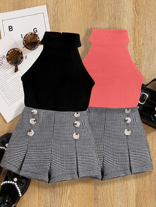 girls pack of 2 halter neck shorts & top set - 21674273 - Very Small Image - 1
