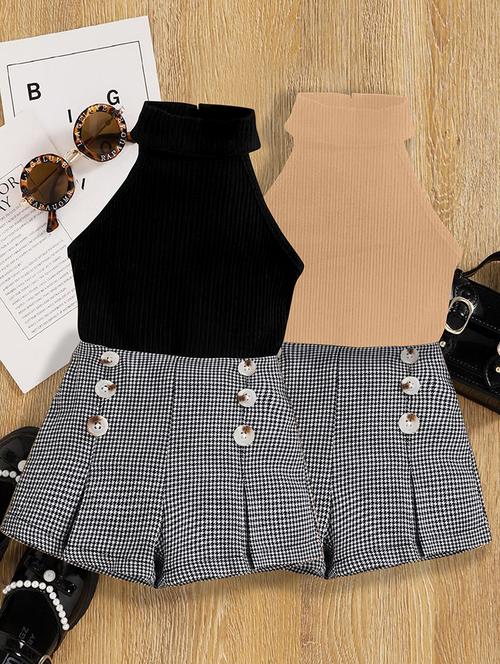 girls pack of 2 halter neck shorts & top set - 21674276 - Very Small Image - 1