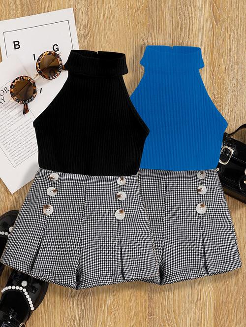 girls pack of 2 halter neck shorts & top set - 21674288 - Very Small Image - 1