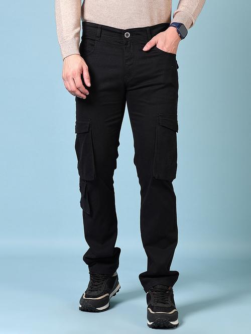men solid mid rise regular fit cargo - 21674986 - Very Small Image - 1