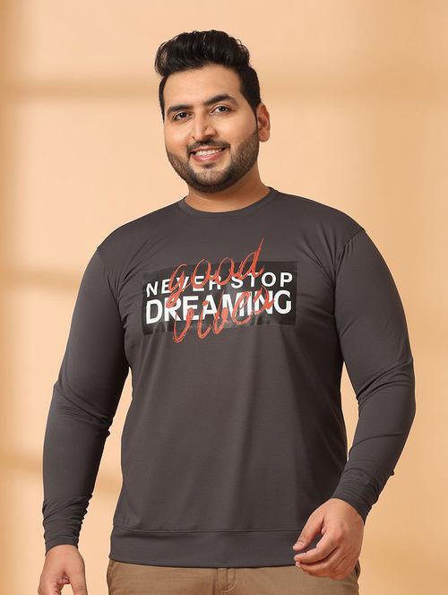 men chest print plus size sweatshirt - 21675235 - Very Small Image - 1