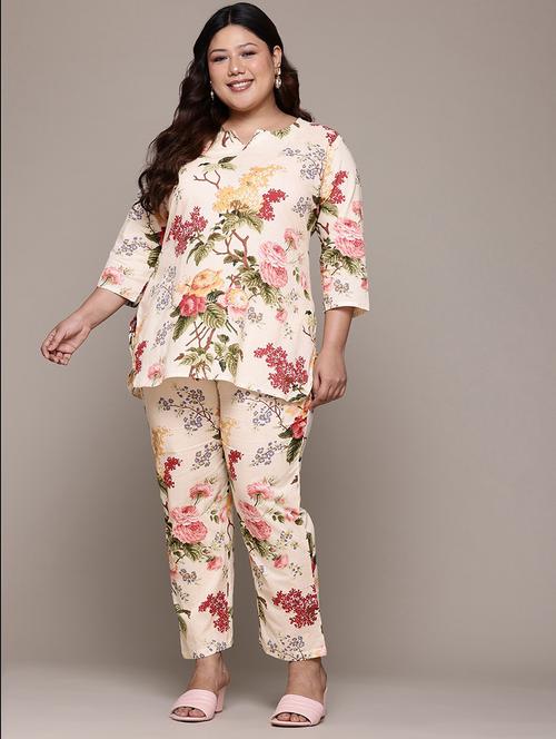 women three qurter sleeve ethnic co-ord set - 21675412 - Very Small Image - 1