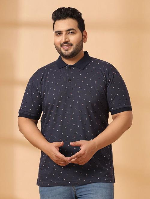 men printed plus size polo t-shirt - 21675508 - Very Small Image - 1