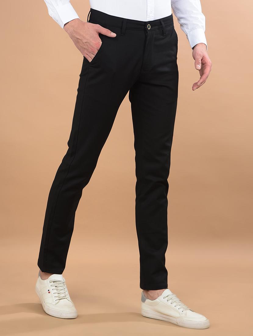 black cotton chinos casual trousers - 21675668 - Standard Image - 2