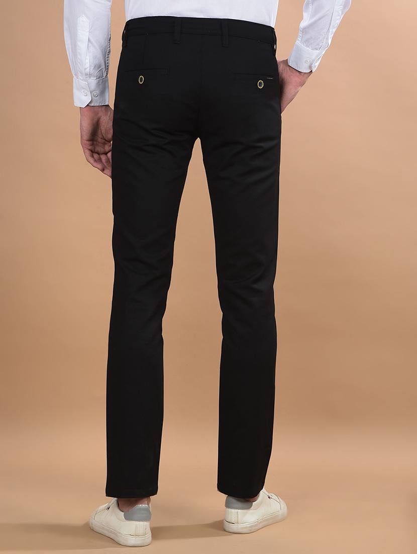 black cotton chinos casual trousers - 21675668 - Standard Image - 3