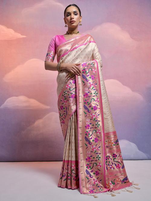 women self design paithani saree with blouse - 21675809 - Very Small Image - 1