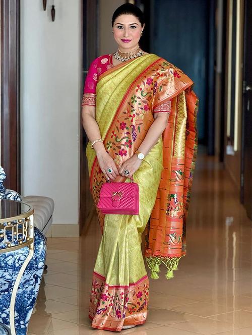 women self design paithani saree with blouse - 21675812 - Very Small Image - 1