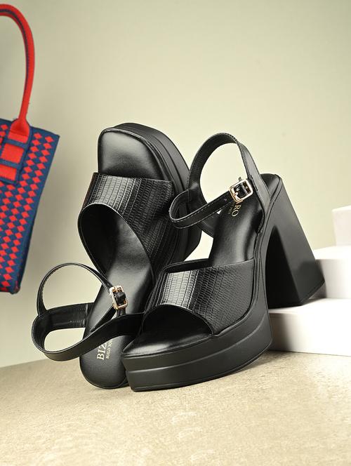 women textured ankle strap sandal - 21675999 - Very Small Image - 1