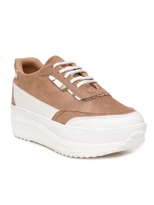 women beige lace-up casual shoes - 21676077 - Very Small Image - 1