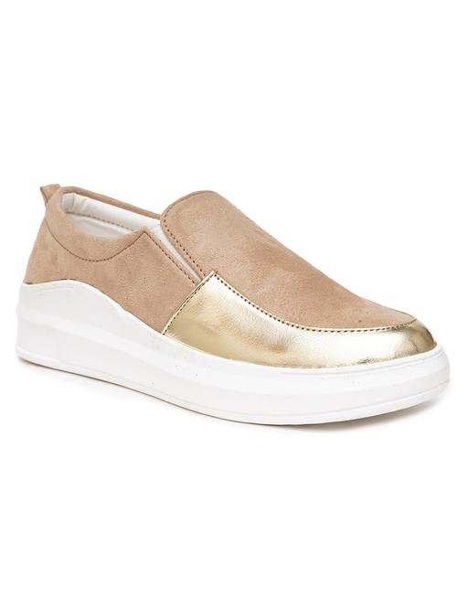 women beige slip on casual shoes - 21676081 - Very Small Image - 1