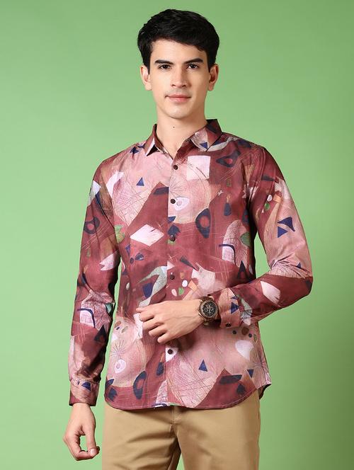 men printed long sleeve casual shirt - 21676188 - Very Small Image - 1