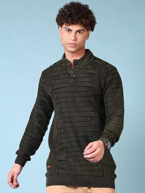 men self design long sleeve pullover sweater - 21676230 - Very Small Image - 1