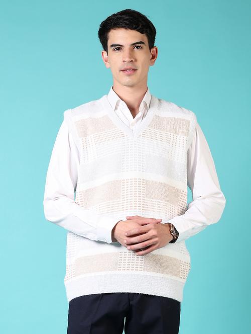 men self design sleeveless pullover sweater - 21676238 - Very Small Image - 1