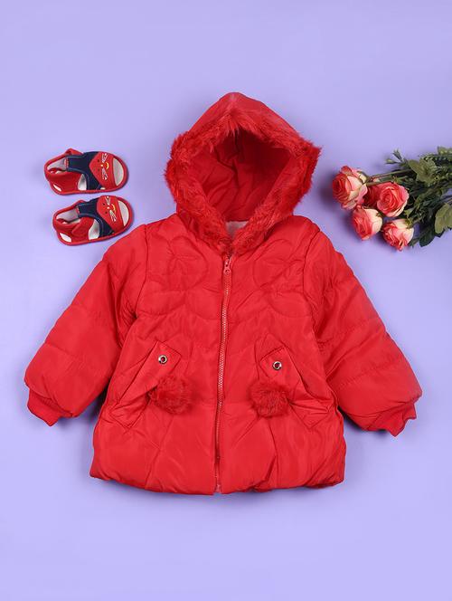 girls red long sleeve quilted jacket - 21676254 - Very Small Image - 1