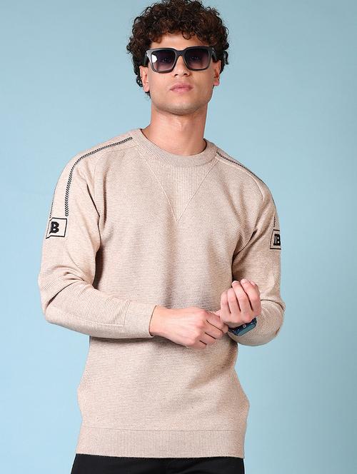 men self design long sleeve pullover sweater - 21676360 - Very Small Image - 1