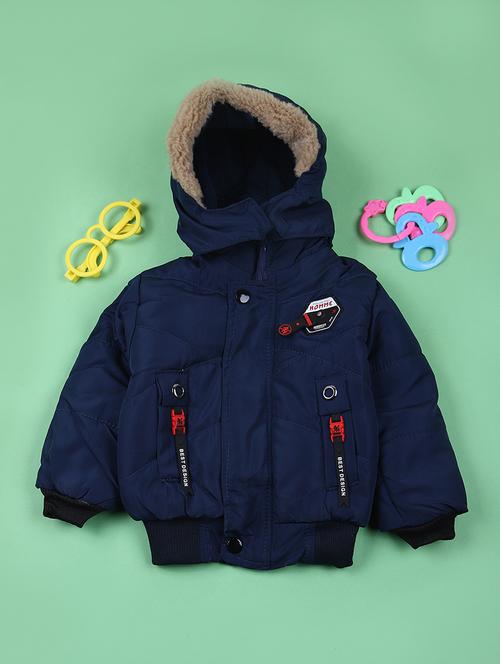 boys solid long sleeve hoodee quilted jacket - 21676368 - Very Small Image - 1
