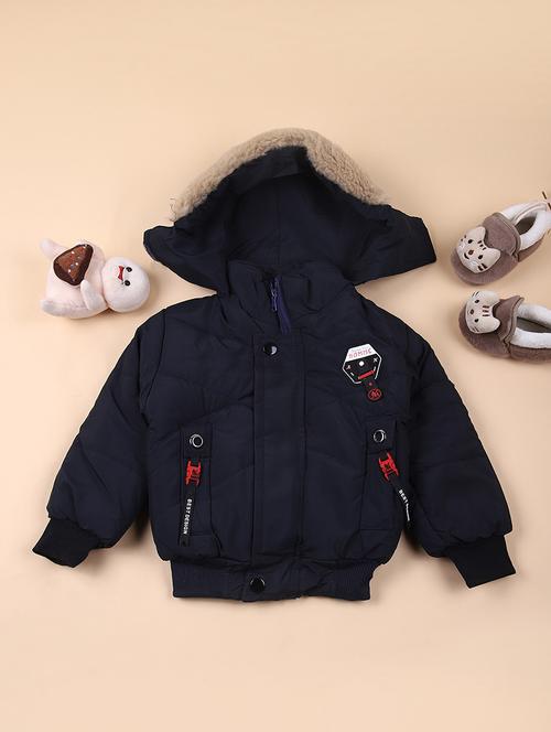 boys solid long sleeve hoodee quilted jacket - 21676369 - Very Small Image - 1