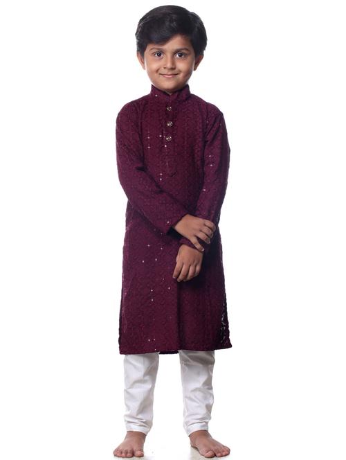 boys embroidered kurta bottom set - 21676944 - Very Small Image - 1