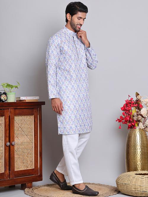 men printed kurta pyjama ethnic wear set - 21676977 - Very Small Image - 1