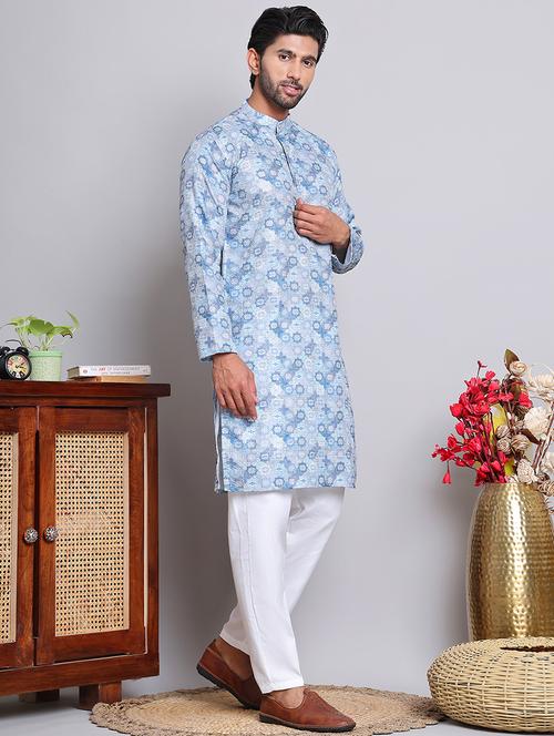 men printed kurta pyjama ethnic wear set - 21676978 - Very Small Image - 1