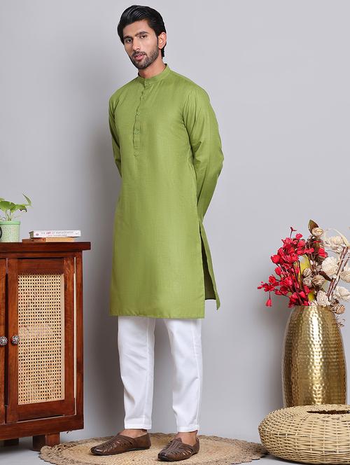 men solid kurta pyjama ethnic wear set - 21676987 - Very Small Image - 1