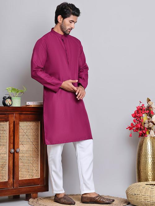 men solid kurta pyjama ethnic wear set - 21676988 - Very Small Image - 1
