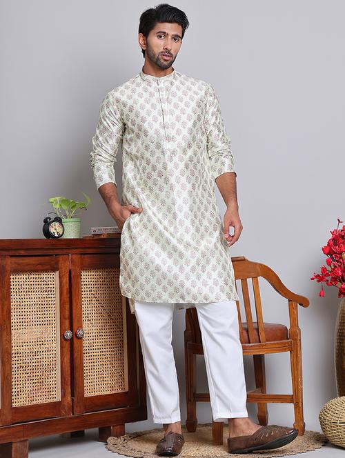 men floral kurta pyjama ethnic wear set - 21676994 - Very Small Image - 1