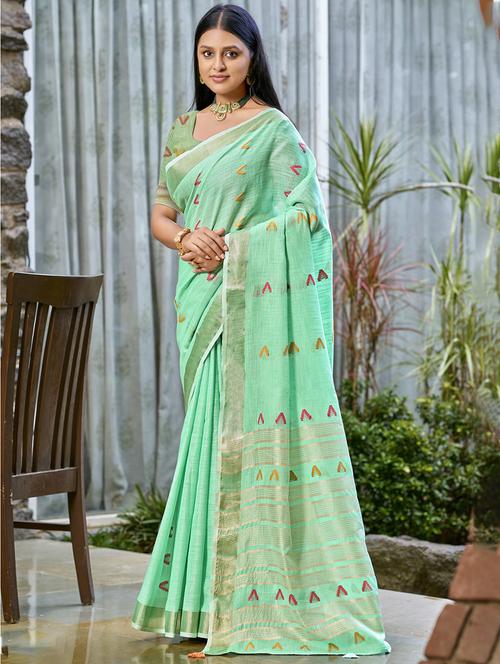women self design handloom saree with blouse - 21677167 - Very Small Image - 1