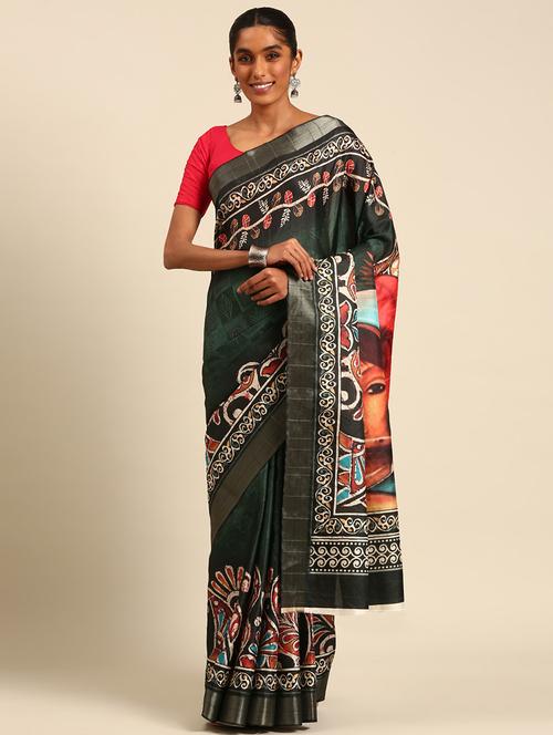 women printed casual wear saree with blouse - 21677189 - Very Small Image - 1