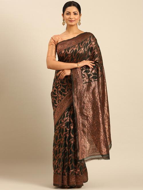 women self design banarasi saree with blouse - 21677321 - Very Small Image - 1