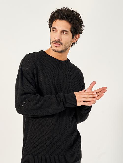 men solid long sleeve pullover - 21677542 - Very Small Image - 1