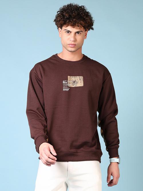 men chest print long sleeve sweatshirt - 21677614 - Very Small Image - 1
