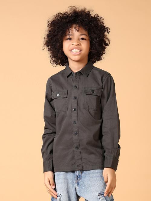 boys long sleeves solid shirt - 21677695 - Very Small Image - 1