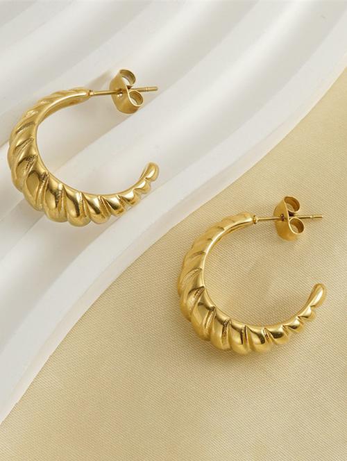 women gold-plated hoop earrings  - 21677786 - Very Small Image - 1