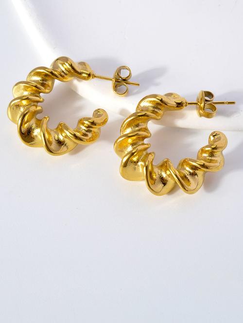 women gold plated hoop earrings - 21677788 - Very Small Image - 1