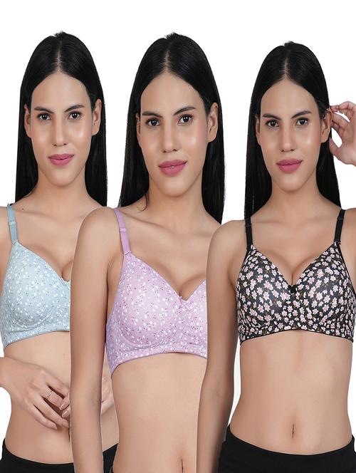 women pack of 3 printed bra - 21677851 - Very Small Image - 1