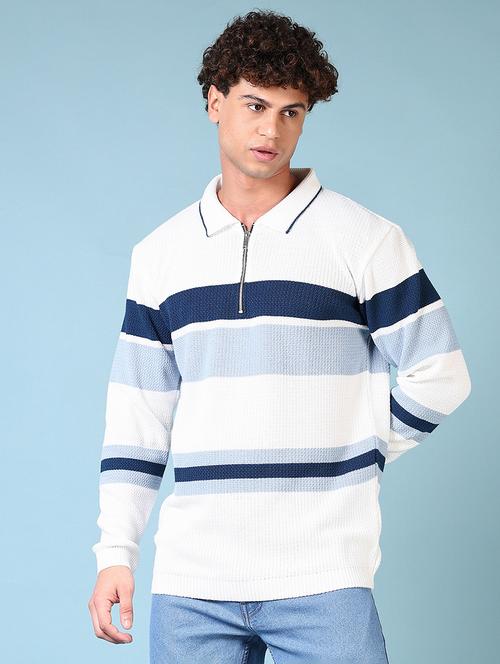 men long sleeves color block pullover - 21677915 - Very Small Image - 1