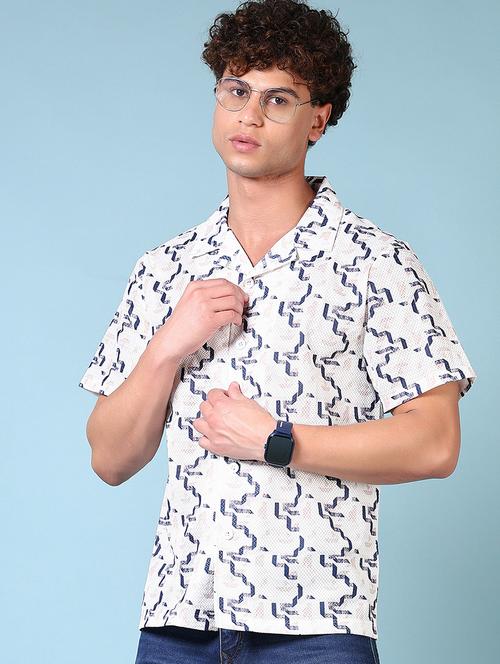 men printed short sleeve casual shirt - 21678014 - Very Small Image - 1