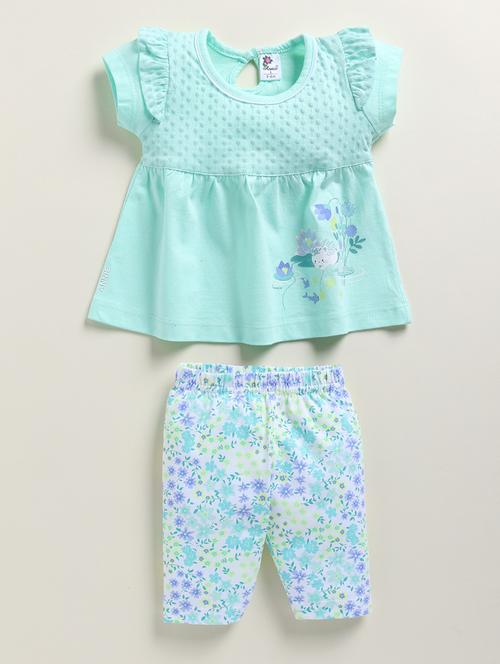 girls floral printed top and bottom set - 21678566 - Very Small Image - 1