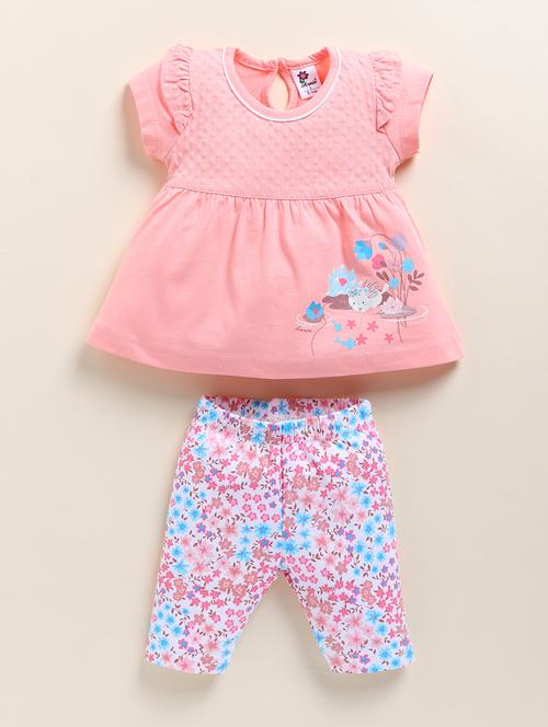 girls floral printed top and bottom set - 21678567 - Very Small Image - 1