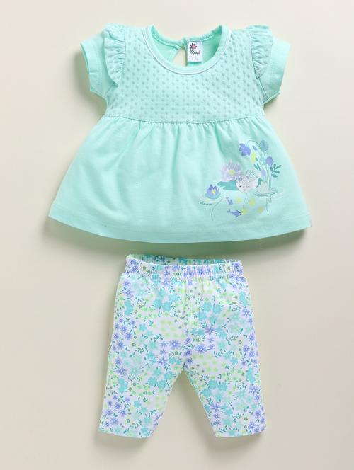 girls floral printed top and bottom set - 21678568 - Very Small Image - 1