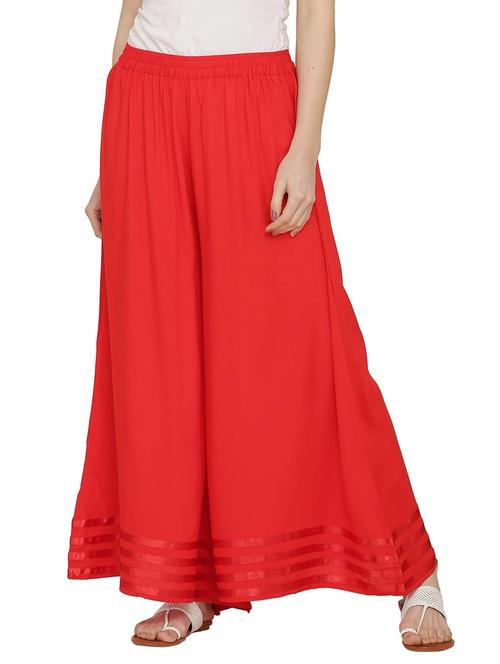 women solid rayon flared palazzo - 21678607 - Very Small Image - 1