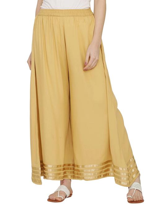 women solid rayon flared palazzo - 21678608 - Very Small Image - 1