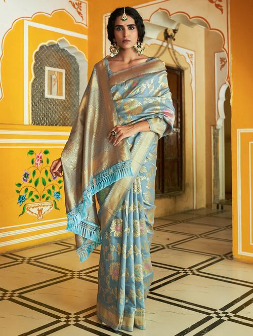 women self design banarasi saree with blouse - 21678629 - Very Small Image - 1