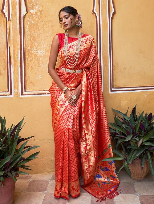 women self design paithani saree with blouse - 21678659 - Very Small Image - 1