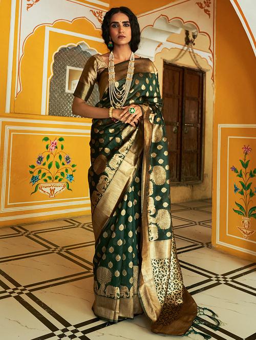 women self design kanjivaram saree with blouse - 21678663 - Very Small Image - 1